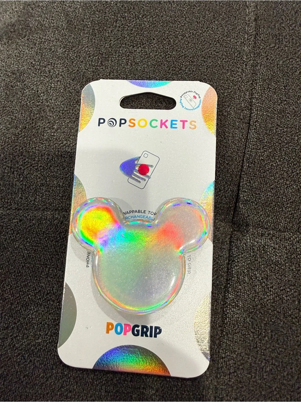 PopSockets PopGrip Holographic Iridescent Mickey Ear Phone Grip